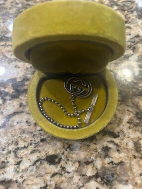 GUCCI⚡.925 Sterling Silver GG Monogram bead chain bracelet size Small 16cm